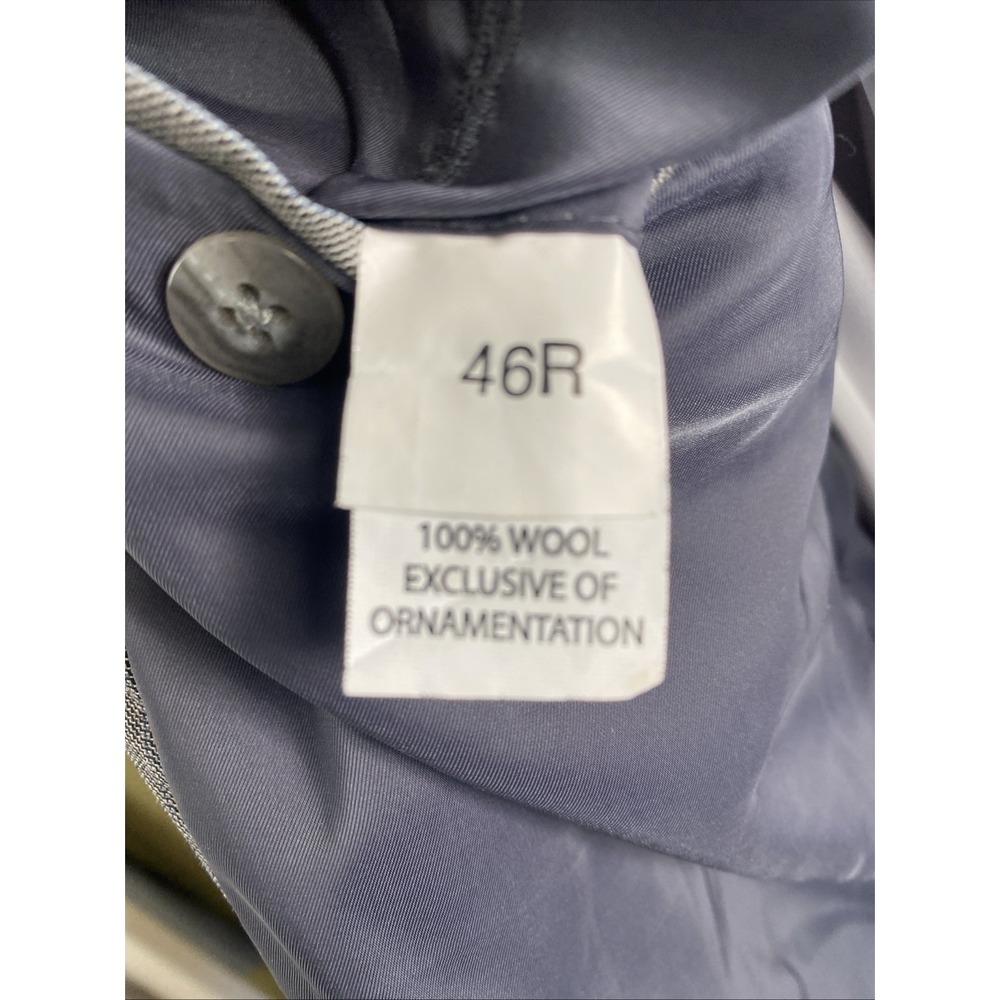 Jos A Bank Traveler Tailored Fit Sport Coat 46R Gray/Blue Glen Plaid Check - Picture 12 of 16